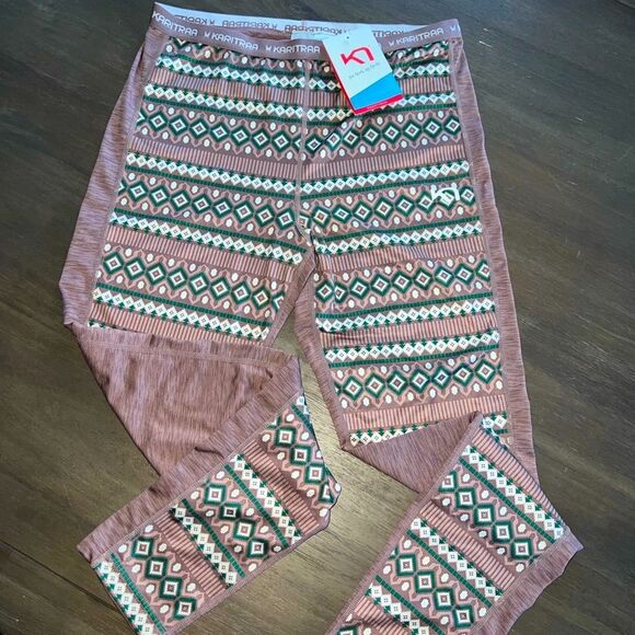 Kari Traa Base Layer Pant LUNE Women's Size Large Faire Isle Fleece Lined Large - Picture 6 of 6